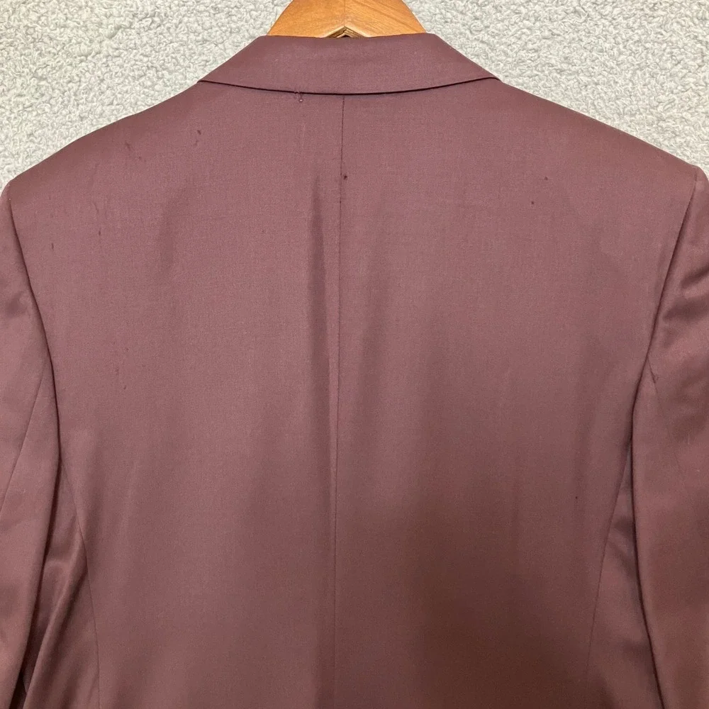 VTG Brooks Brothers 100%‎ Pure Wool Blazer Mens 16 Purple Burgundy Jacket USA